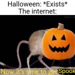 Halloween meme lol | Halloween: *Exists*
The internet: Spooky | image tagged in now it s time to get funky,halloween,october,memes,funny | made w/ Imgflip meme maker