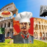 Italian Stalin | image tagged in rome,stalin,mussolini,italian,italy,spaghetti | made w/ Imgflip meme maker