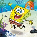Happy jumping Spongebob template