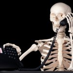 Skeleton on the phone with CRA