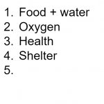 5 basic needs for survival