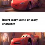 lightning mcqueen having a nightmare meme