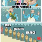 HR Rangoli Meme by @AmarShah30 | POST DIWALI REVIEW PERFORMER; SALES; MARKETING; FINANCE; HR | image tagged in corporate,office humor | made w/ Imgflip meme maker