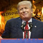 Donald Trump burning Constitution