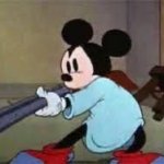 Micky mouse with a gun meme