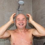 Excited Guy On a Shower