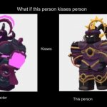 What if Penumbras kissed Umbra | image tagged in what if this person kisses character,kissing,romance,tds,tower defense simulator,love | made w/ Imgflip meme maker
