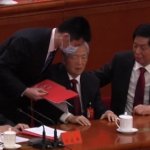 Hi Jintao gets escorted from CCP party congress