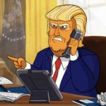 Trump pointing on phone