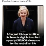 Liz Truss passive income meme