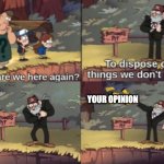 Gravity Falls Bottomless Pit | YOUR OPINION | image tagged in gravity falls bottomless pit | made w/ Imgflip meme maker