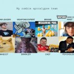 My zombie team | *person* | image tagged in zombie apocalypse team | made w/ Imgflip meme maker