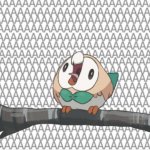 Rowlet screaming on a branch