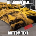 breaking bed?!?!?!?! | BREAKING BED; BOTTOM TEXT | image tagged in breaking bed | made w/ Imgflip meme maker