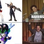 But what if it was X Eric Andre | RABBIDS | image tagged in but what if it was x eric andre,mario,kill la kill,final fantasy | made w/ Imgflip meme maker