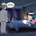 Hakase snoring | HOW CAN I KEEP MYSELF FROM SNORING? *snore* | image tagged in night bedroom,snoring | made w/ Imgflip meme maker