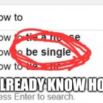Google Search | NO THANKS I ALREADY KNOW HOW TO DO THAT | image tagged in google search | made w/ Imgflip meme maker