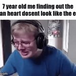 science | 7 year old me finding out the human heart dosent look like the emoji | image tagged in gifs,call me carson,relatable,funny,memes | made w/ Imgflip video-to-gif maker