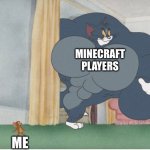 Strong tom | MINECRAFT PLAYERS; ME | image tagged in strong tom | made w/ Imgflip meme maker