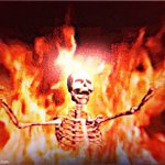 Aesthetic Skeleton burning in hell by Pochita_ meme