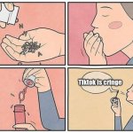 Tiktok | Tiktok is cringe | image tagged in eating words | made w/ Imgflip meme maker