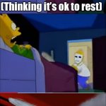 Homer chainsaw meme