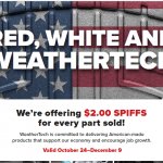 Red, White and Weathertech $2.00 Spiff