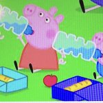 Peppa and George drinking water aggressively
