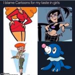 I blame Cartoons for my taste in girls | image tagged in i blame cartoons for my taste in girls,pokemon | made w/ Imgflip meme maker