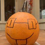 Nerd emoji pumpkin template