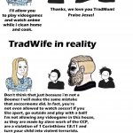 Tradwife fiction vs. reality