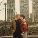 Vintage gay men kissing