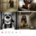 Communist Sloth laughing maniacally in a padded cell meme