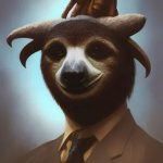 Barack Obama casting a vote as a costumed Halloween sloth meme