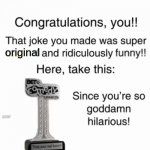 Comedy award meme