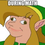 Derp Link | DURING MATH | image tagged in derp link | made w/ Imgflip meme maker
