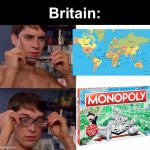 [creative title] | Britain: | image tagged in spiderman glasses | made w/ Imgflip meme maker
