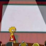 Girl from Simpson showing blank tv screen template