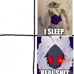 I sleep, to REAL SHIT