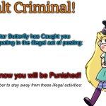 Halt criminal! (Star Butterfly) meme