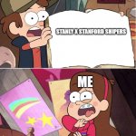 gravity falls ship reactions be like... | STANLY X STANFORD SHIPERS; ME | image tagged in hideous journal 3 page | made w/ Imgflip meme maker