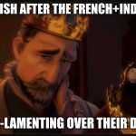 Britain is Par-lamenting. | THE BRITISH AFTER THE FRENCH+INDIAN WAR; PAR-LAMENTING OVER THEIR DEBT | image tagged in average person | made w/ Imgflip meme maker