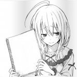 Shy anime girl notepad template
