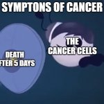 aumsum shield | SYMPTONS OF CANCER; THE CANCER CELLS; DEATH AFTER 5 DAYS | image tagged in aumsum shield | made w/ Imgflip meme maker