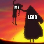 step on a lego piece be like: | ME; LEGO | image tagged in crocodile kill luffy,memes,one piece | made w/ Imgflip meme maker
