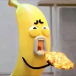 Banana Joe eating hot food GIF Template