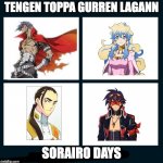 Demon Days Cover | TENGEN TOPPA GURREN LAGANN; SORAIRO DAYS | image tagged in demon days cover,gorillaz,anime | made w/ Imgflip meme maker