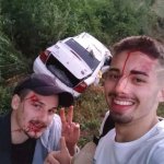 Two guys survives a car crash