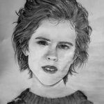 Sara Quin drawing (Tegan and Sara) | image tagged in drawing,art,pop music,lgbtq,lesbian,singer | made w/ Imgflip meme maker