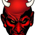 Devil face icon with transparency